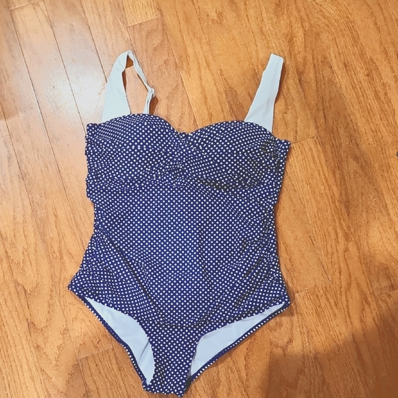 Other - Navy Polka Dot One-Piece Swimsuit